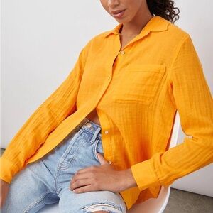 Wildfox Vibrant Orange Button-Down Shirt
